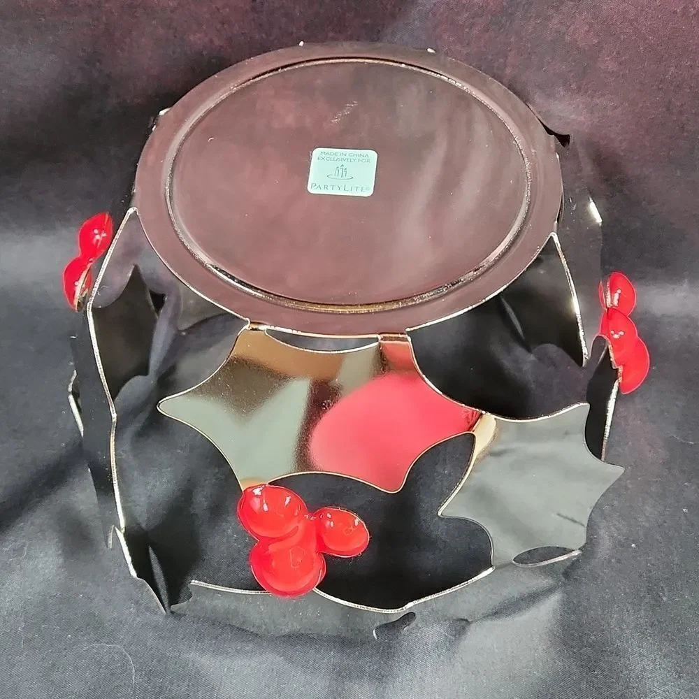 🩵NIB Partylite Silver Modern Holly Jar Candle Holder